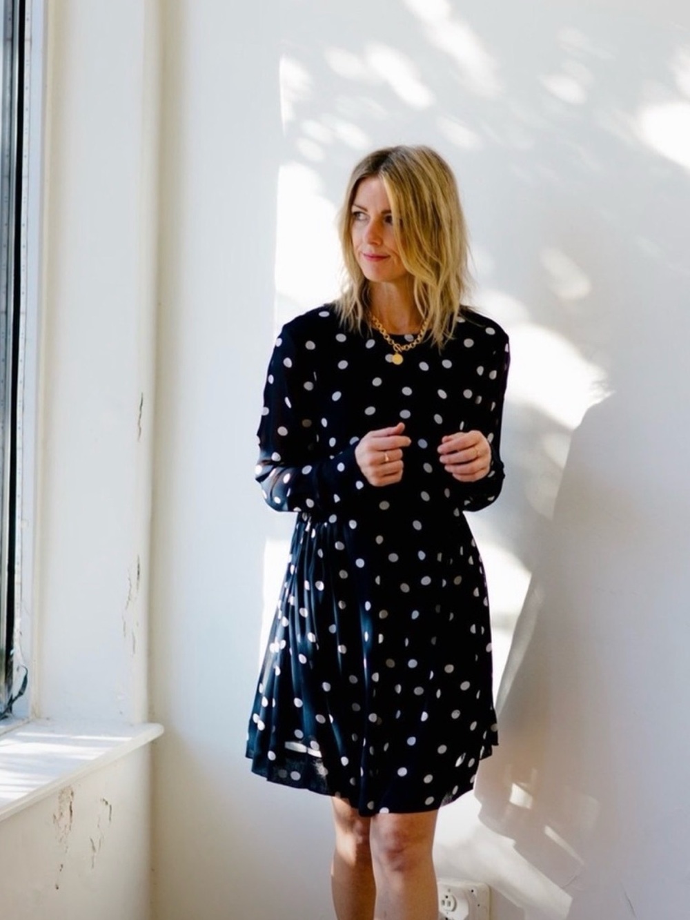 NWT  GANNI Polka-dot Georgette Mini Dress